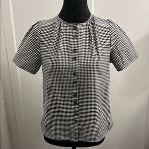 ZANZEA Women Korean Daily Pose Short Sleeve Round Neck Plaid Print Blouse